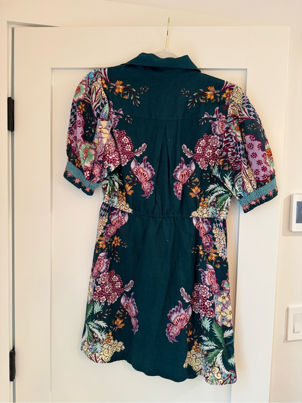 Anna Sui Teal Floral Mini Dress - Picture 3 of 5